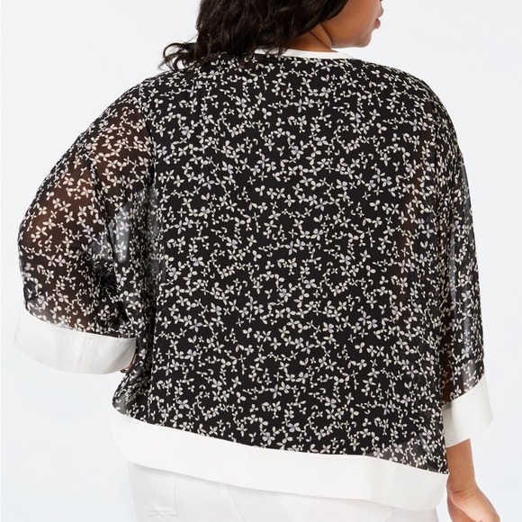 Tommy Hilfiger Floral Print Chiffon Blouse Size 2X - Picture 2 of 12